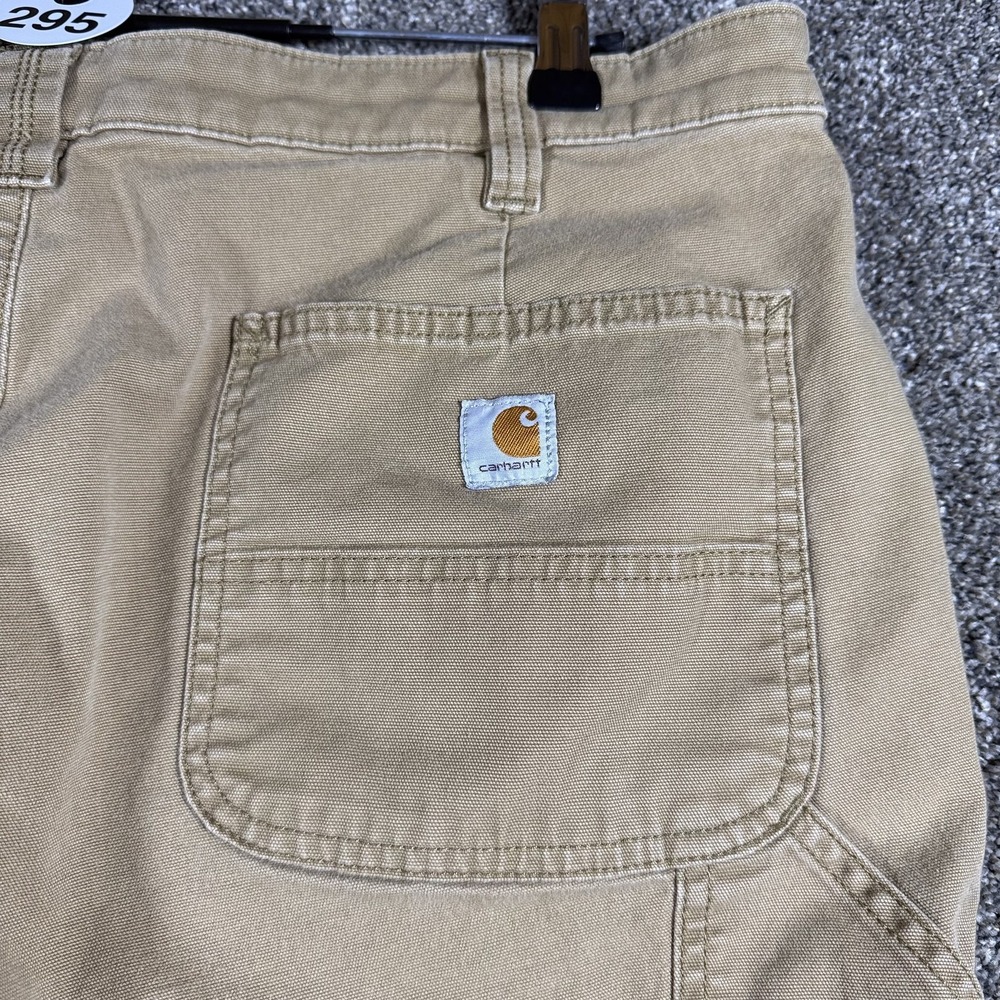 Carhartt Womens Canvas Work Pants 16 Regular Khaki Loose Fit Rugged Flex - Picture 5 of 7